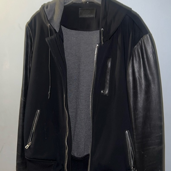 Rudsak genuine leather and nylon hooded jacket - Picture 1 of 3